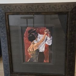 Spanish Heart Tango Framed Painting by Trish Biddle 21x18 Inches