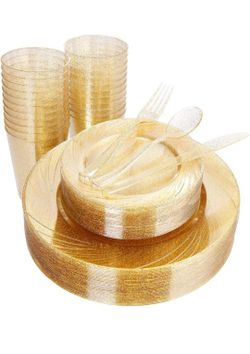 Set Gold diner Plate Silver Gold 