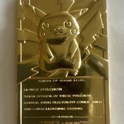 1999 gold pokemon card pikachu 1999 Pokemon Pikachu W/ Pokeball Gold Card (Not Packaged, W/ Coa) main image 1
