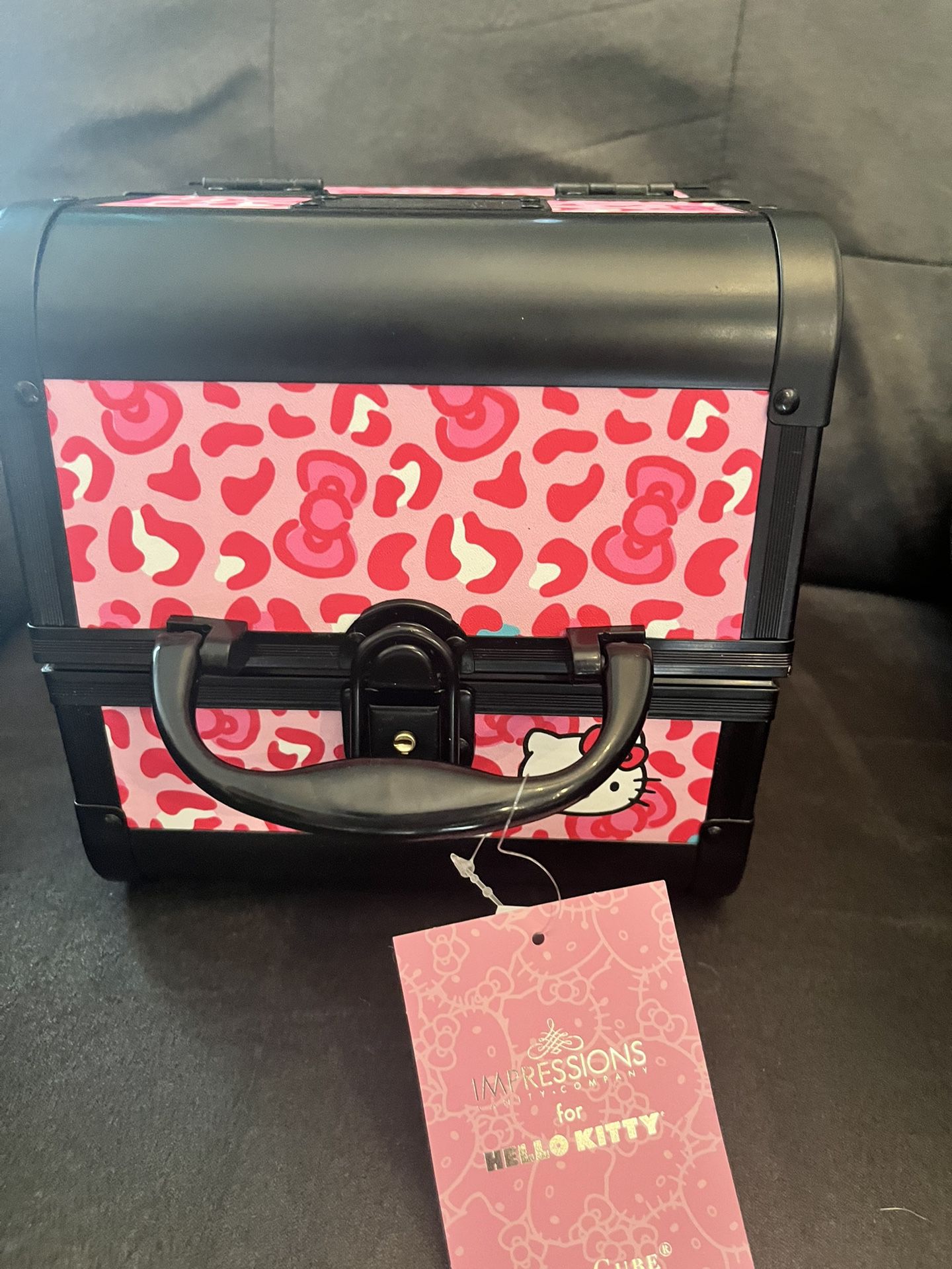 Sanrio Hello Kitty Impressions  Vanity Make-up Travel Pink Case $90 New