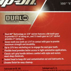 SNAP ON DUAL 80 Technology 2 Pc Soft Grip Long Handle Flex-Head Ratchet Set