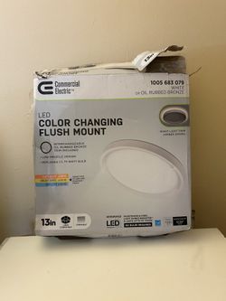 13” LED Flush Mount Ceiling Light – Color Changing, Dimmable (Commercial Electric)