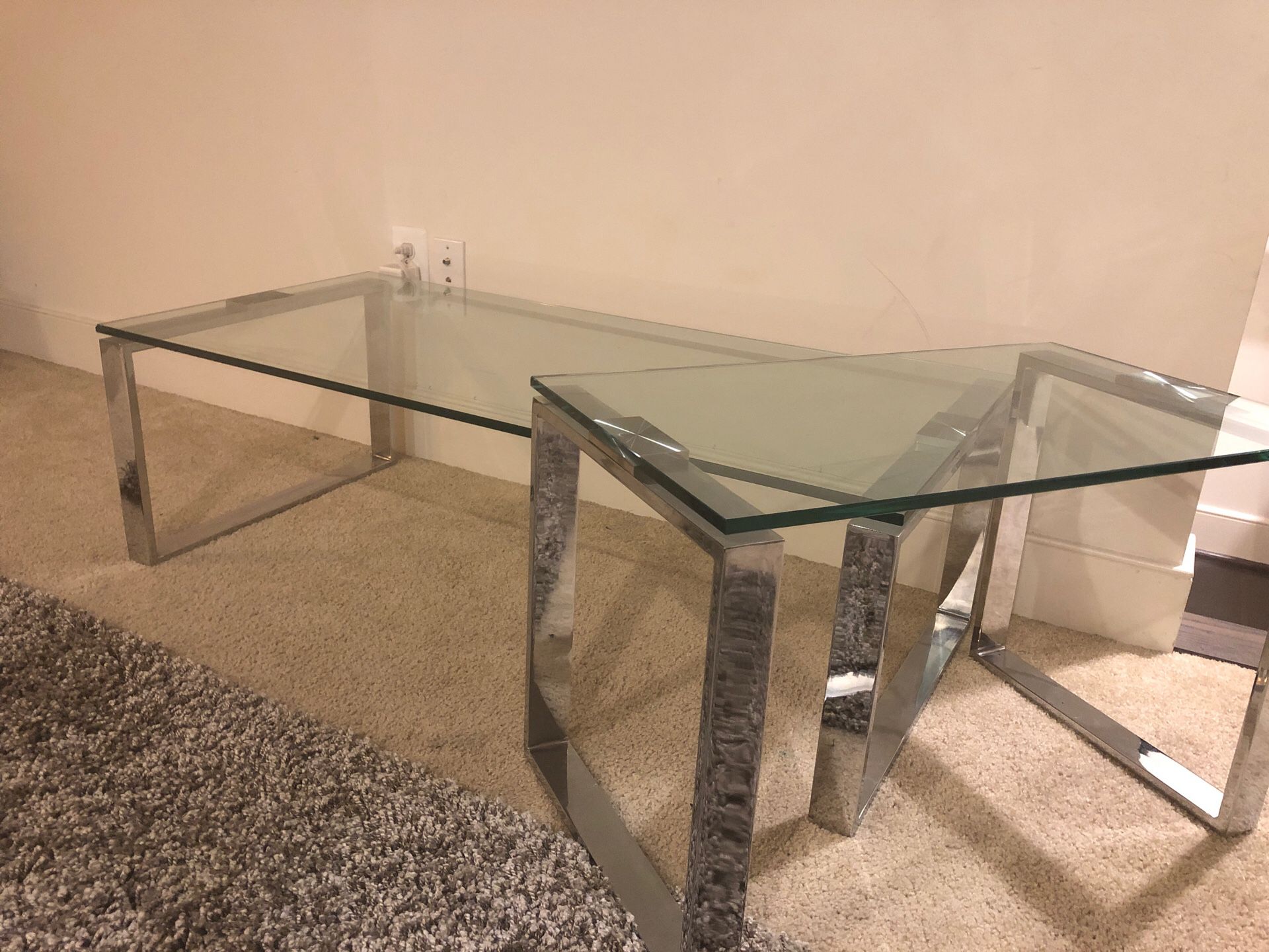 Glass coffee table set