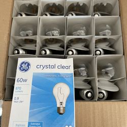 GE Crystal Clear Light Bulbs 97490 60 Watt 870 Lumens Box