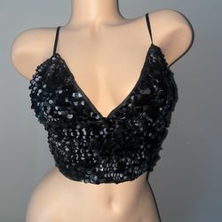 Sequin Crop Top
