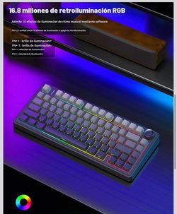 AULA Teclado mecánico inalámbrico F75 Pro, 75% teclado personalizado intercambiable en caliente con perilla, retroiluminación RGB, interruptores Reape