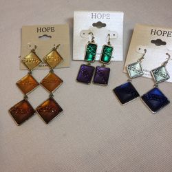 Hope Brand Dangle Earrings, *New  (Priced Per Set)