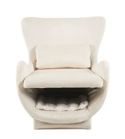 2 in 1 Pet Friendly Modern Upholstered Velvet Accent-Lounge Chair, White