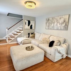 Modern Sectional + Ottoman – Stylish, Priced Accordingly (See Details)