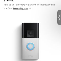 New Sealed RING, Battery Doorbell Plus 1536p HD+ Video Head-to-Toe View Camera