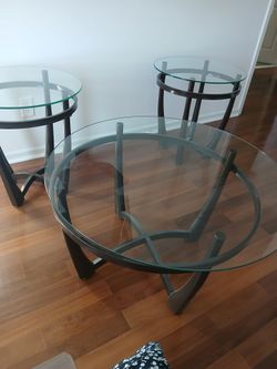 Set of 3 glass tables