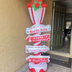 🎄 6.5 FT Christmas Inflatable North Pole Sign 📍 Pickup: near IKEA (S. Durango / 215)  Add instant holiday cheer to your front yard or entryway 🎅✨  