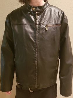 Whispering Pines Mens Faux Leather Jacket