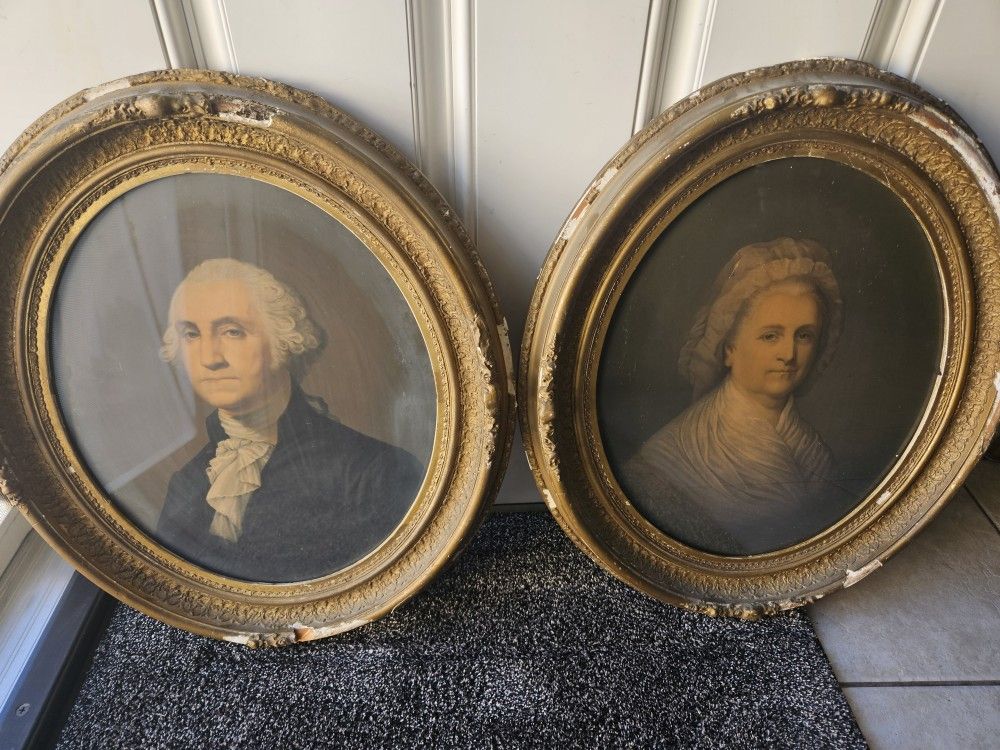 George And Martha Washington Framed Art