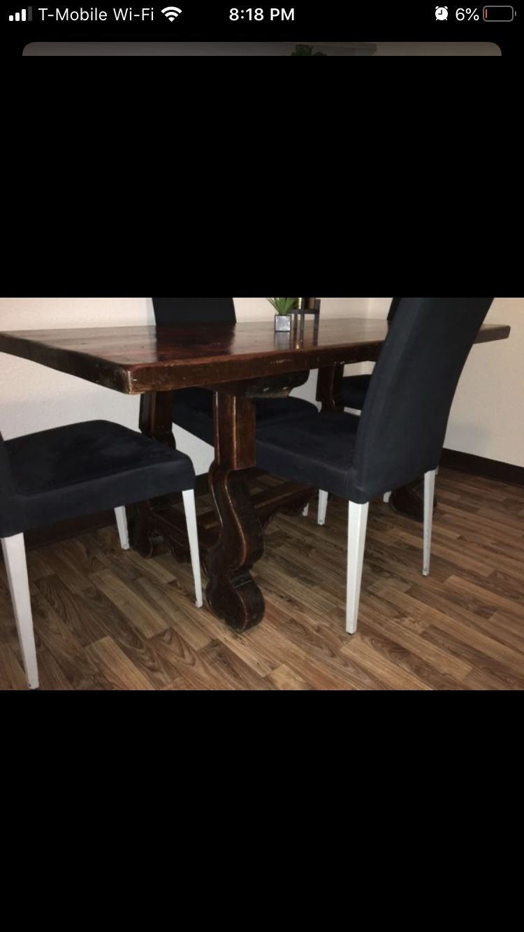 Wooden table 4 chairs