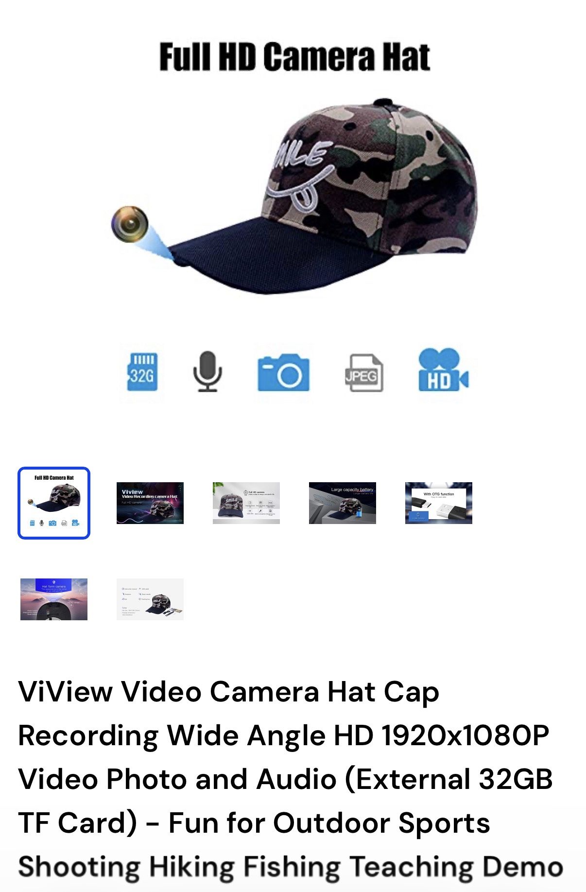 Video Recording Hat