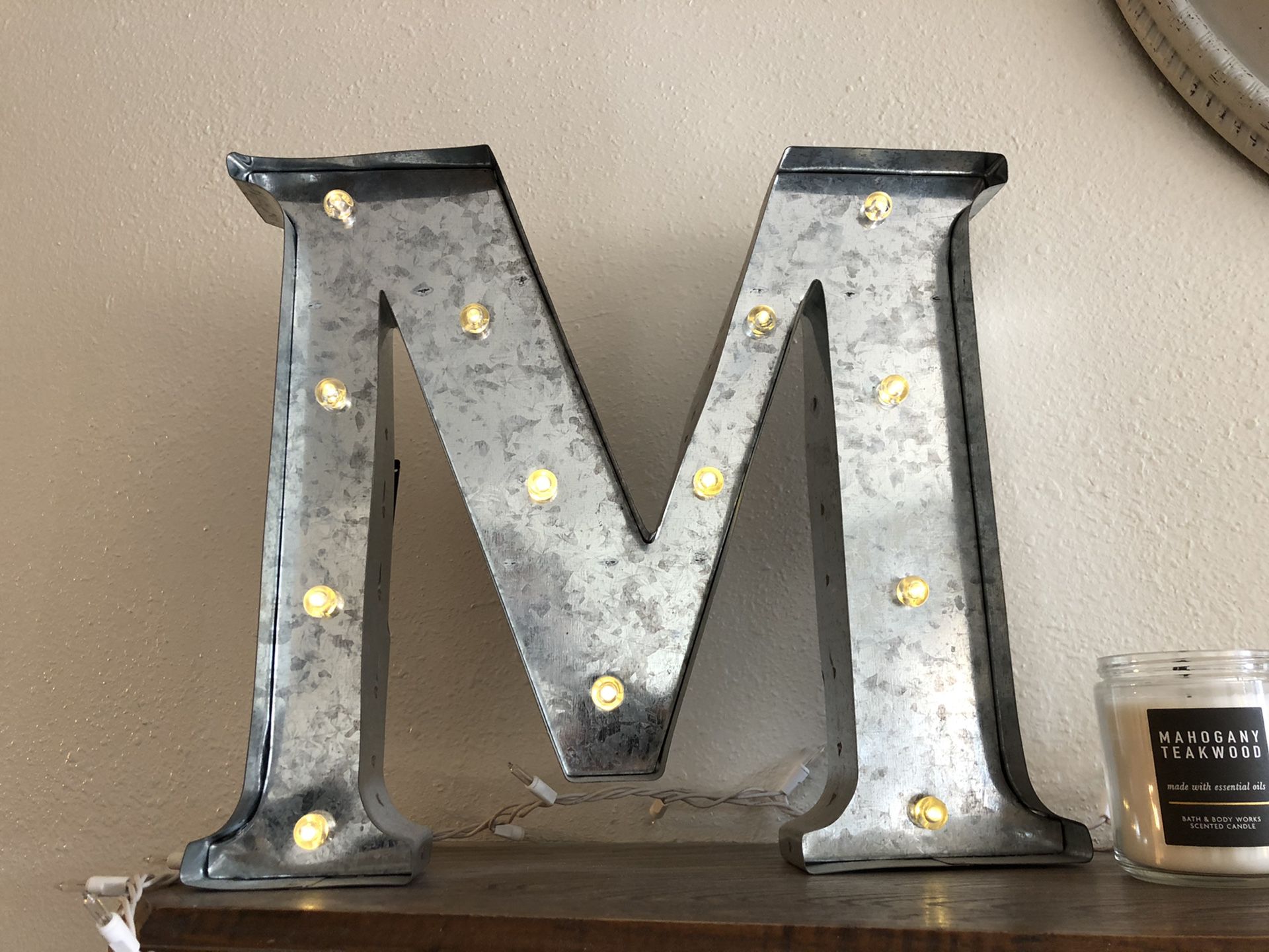 LED Light-Up Silver Metal Letter