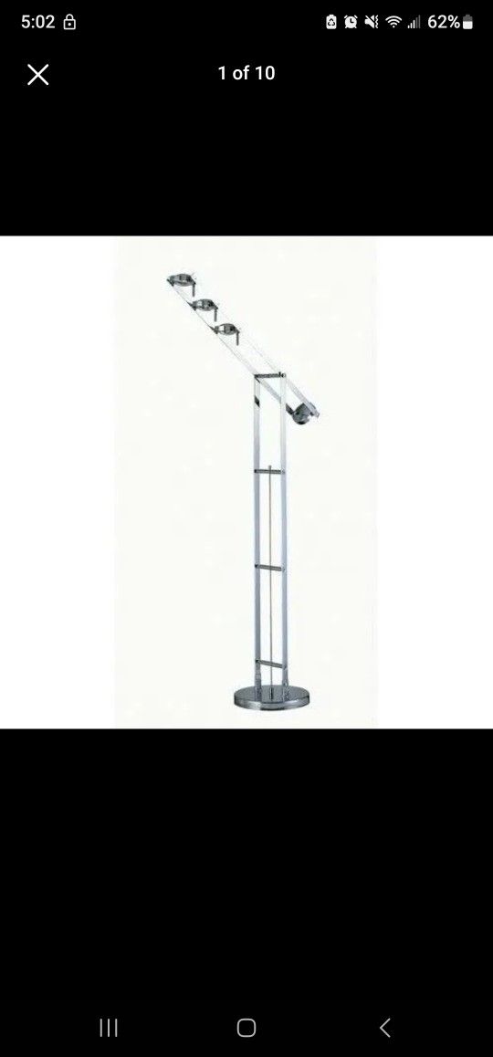 Vintage Lite Source MCM Discus Chrome Floor Lamp