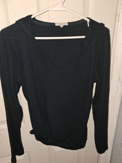 Large black hoodie sweater top