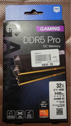 [NEW] DDR5 RAM 32GB Crucial Pro OC 6400  32-40-40 Intel XMP3 AMD Expo