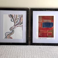 Framed Mark Rothko Red Wall Art, Framed Abstract Print, 2 Frames With Mattes