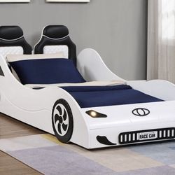 Brand New White Car Design Twin Bed Frame 