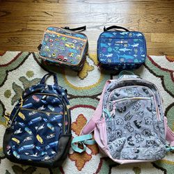 Kids backpacks and lunchboxes 