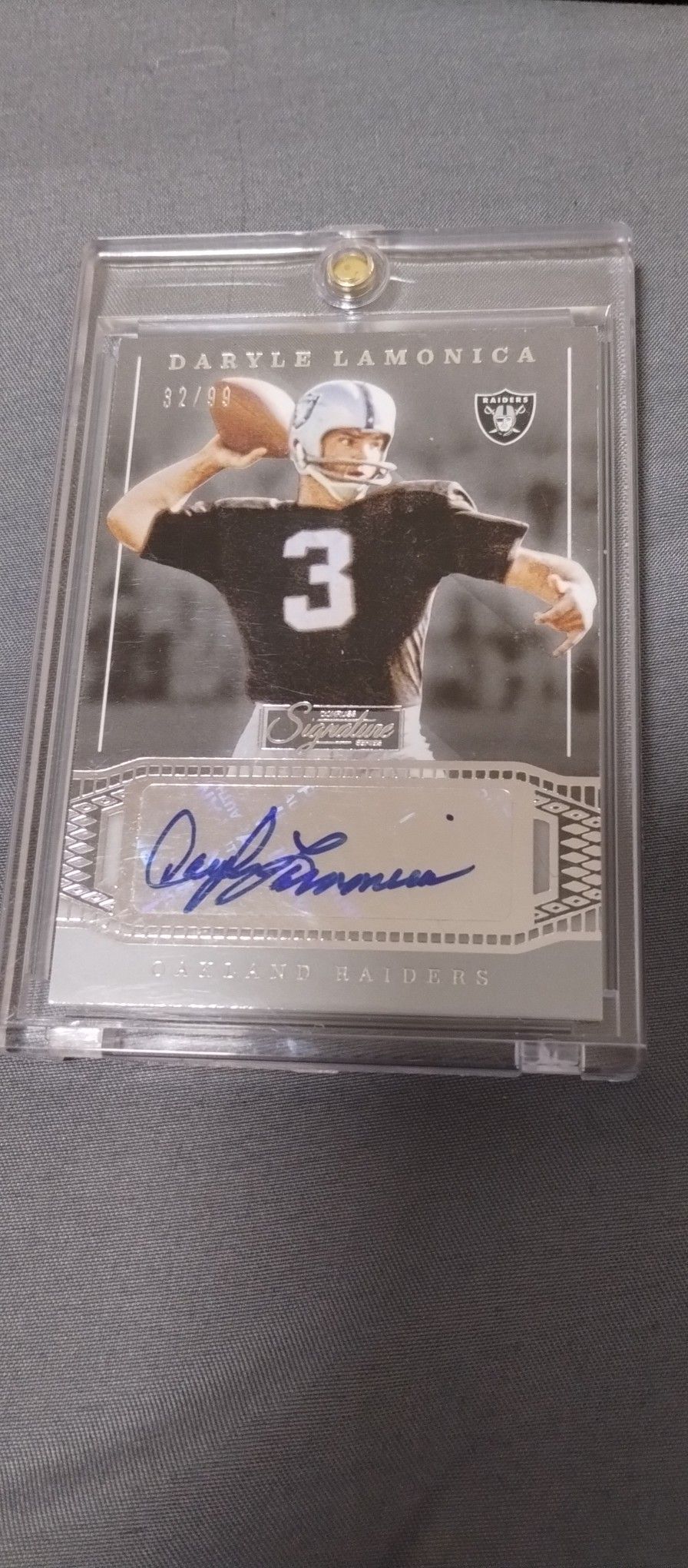 Daryle LaMonica Autographed Football Card Numbered Raiders