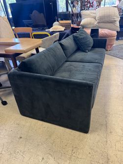 Dark Gray Velvet 3-Seat Sofa