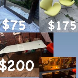 Tv Stand, desk, Chairs, Mirror