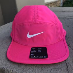 New Nike Fly Hat Cap Pink Fuchsia Strapback Running Hiking Trail Camping L/XL
