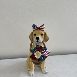 Patriotic 2026 Fourth Of July Golden Holding Basket Of Flowers