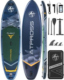 ATPROSS 10’6” × 33” Inflatable Stand Up Paddle Board SUP – Night Tide Blue – Open Box New