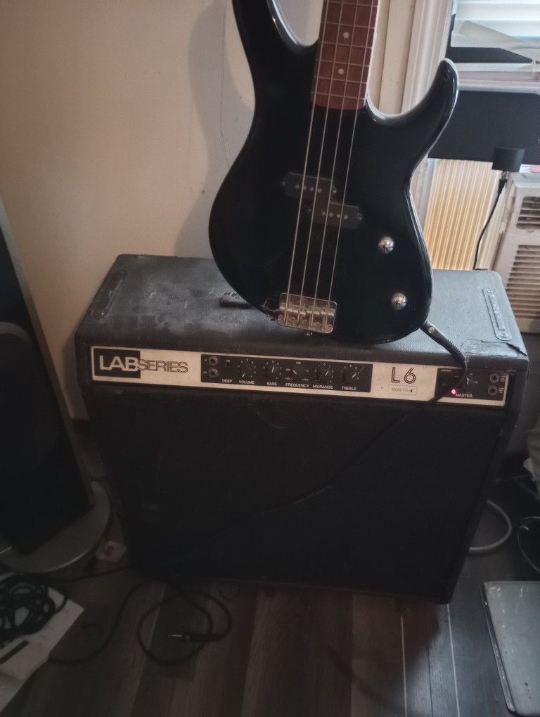 Lab Sears Amplifier That Works Very Well And The Bass Guitar