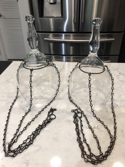 Vintage Princess HouseCrystal Clear Hanging Candle Holder/Planter With Chain Included Set Of 2 For $45 Or Single For $25