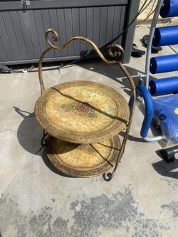 Antique two tiered stand