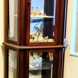Cherrywood Curio Lighted Display Cabnet Thumbnail