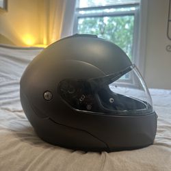 Motorcycle Helmet MEDIUM  - HJC C91 Solid Modular Helmet in Semi Flat Titanium