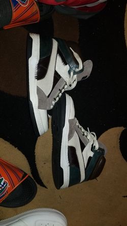 Puma 7.5 green,white,brown with fur