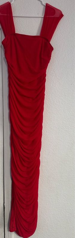 Red dress with small slit