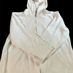 Talbot’s Petite Zip Up White Hoodie