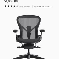 Herman Miller Aeron Chair – Size B – PostureFit SL Back Support – Excellent Condition