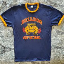 Bulldog Gym Old School Style Bodybuilding Workout Muscle Ringer T-Shirt Brand New Sizes Medium Large Extra Large 