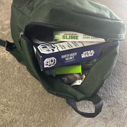 Backpack and toys
