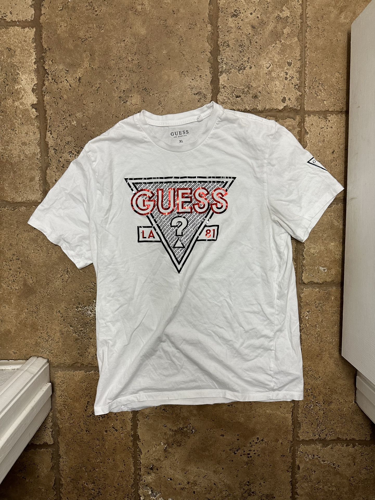 Guess Los Angeles 1981 Men’s Graphic Shirt With Metallic Foil Details Size XL