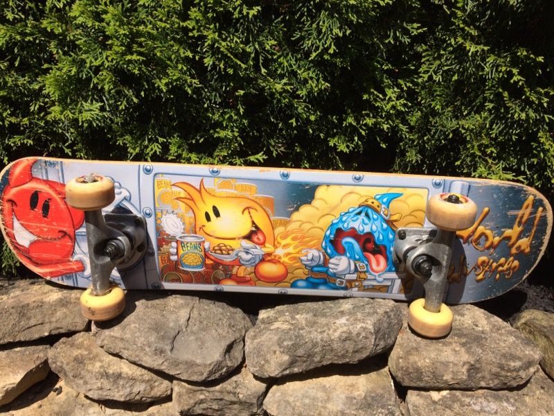 Vintage World Industries Flame Boy "Bean Fart" Wet Willy Skateboard