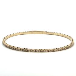 Woman’s Ladies 14k Yellow Gold Diamond 1.00 CTW Flex Bangle Bracelet GP3114892