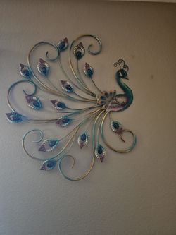 Metal Peacock Wall Decor OBO