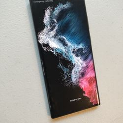 Samsung Galaxy S22 Ultra 5G 128 GB Unlocked Color Black Work Very Well Good Condiction 