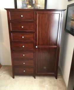 Cherry Wood Gentleman's Chest Armoire